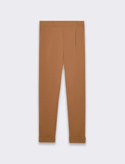 Piazza Italia Pantalone basico con elastico in vita e risvolto alle caviglie - Cammello Beige Cheap