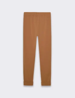 Piazza Italia Pantalone basico con elastico in vita e risvolto alle caviglie - Cammello Beige Cheap