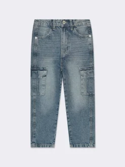 Piazza Italia Pantalone cargo in denim con tasconi - Denim Blu Flash Sale