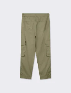 Piazza Italia Pantalone cargo loose con fusciacca in tessuto fisso - Kaky 1 Verde Cheap