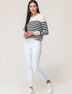 Piazza Italia Pantalone cinque tasche skinny vita regular - Bianco Cheap