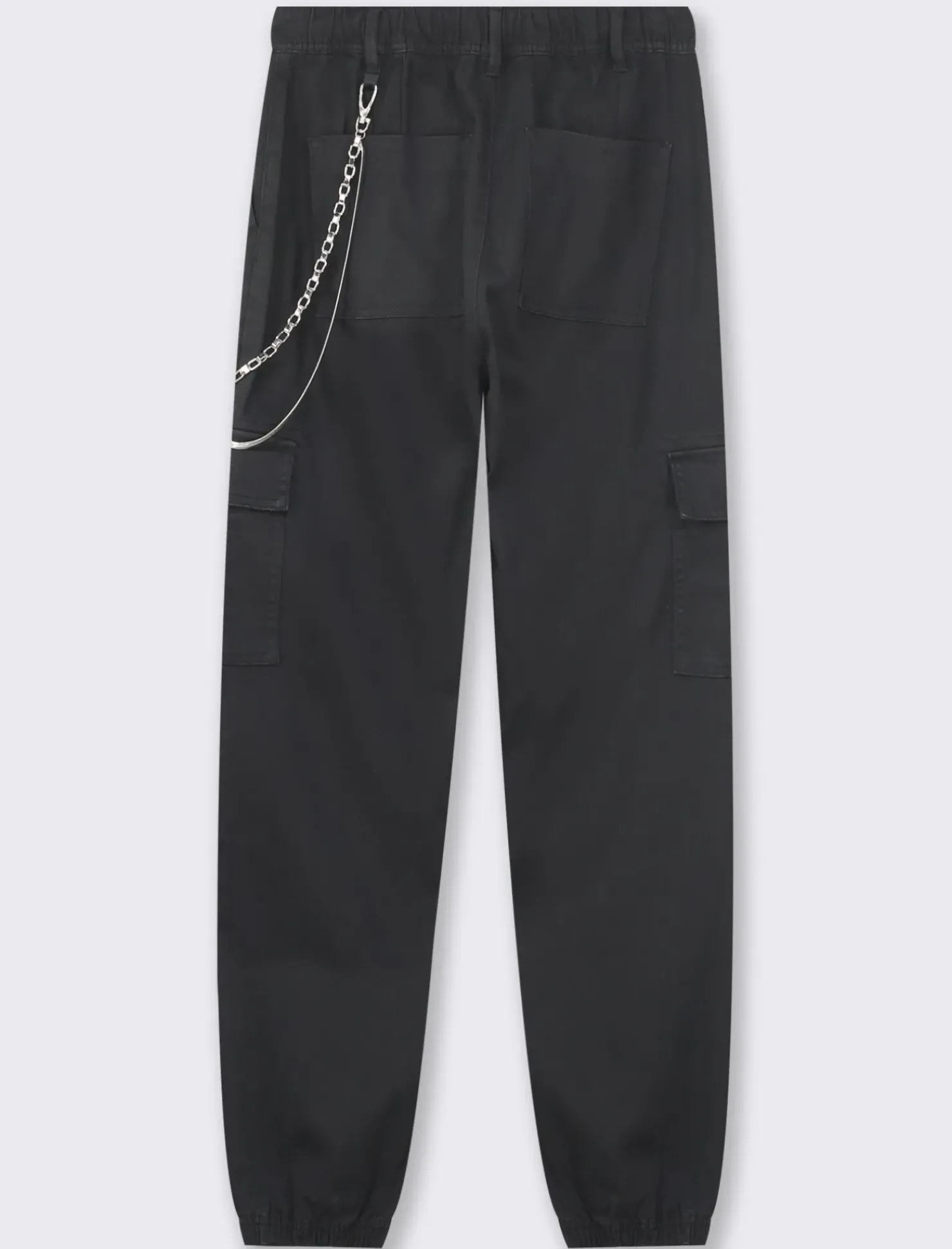 Piazza Italia Pantalone colorato con tasconi applicati e catena di tessuto elastico con vestibilita comfort - Nero Best