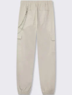 Piazza Italia Pantalone colorato con tasconi applicati e catena di tessuto elastico con vestibilita comfort - gesso Bianco Store