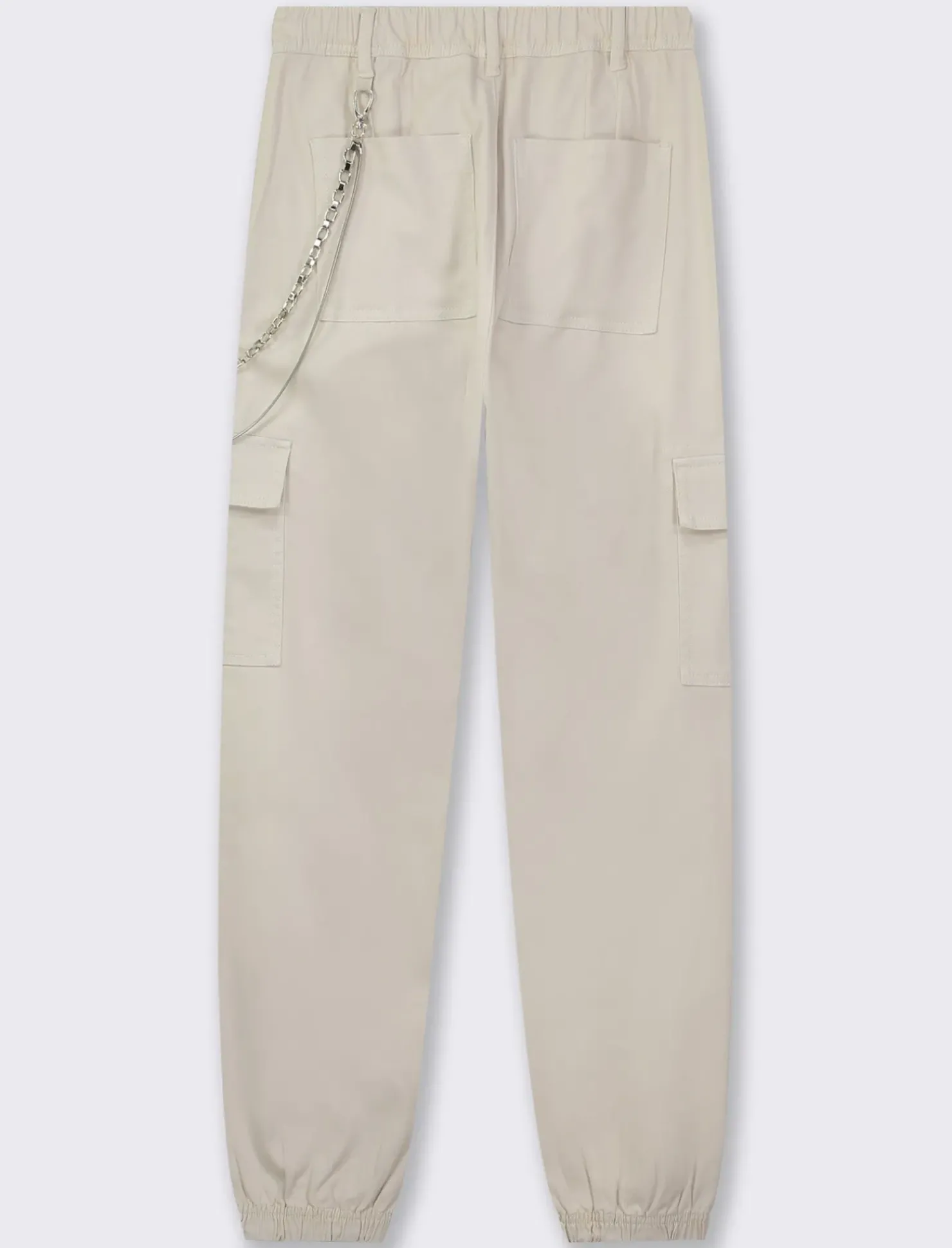 Piazza Italia Pantalone colorato con tasconi applicati e catena di tessuto elastico con vestibilita comfort - gesso Bianco Store