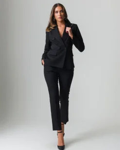 Piazza Italia Pantalone con chiusura a zip sul fianco slim fit - Nero Flash Sale