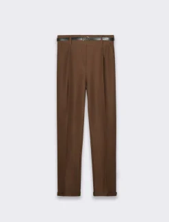 Piazza Italia Pantalone con cintura e tasche americane - Moro Marrone Sale