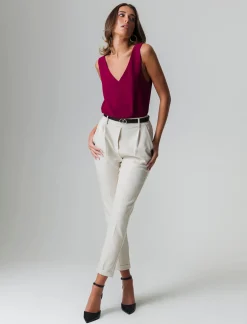 Piazza Italia Pantalone con cintura e tasche americane - burro Bianco Best