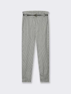 Piazza Italia Pantalone con cintura e tasche all'americana - Pied de poule Pattern Best Sale