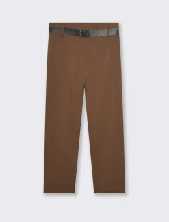 Piazza Italia Pantalone con cintura ed elastico in vita - tabacco Marrone Cheap