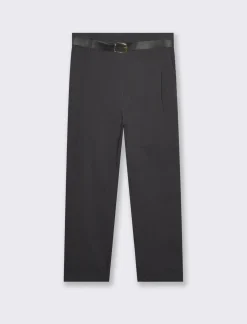 Piazza Italia Pantalone con cintura ed elastico in vita - piombo Grigio Clearance