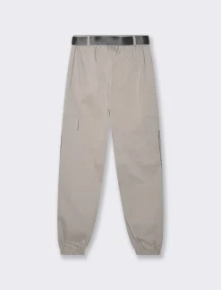 Piazza Italia Pantalone con cintura ed elasticon in vita modello cargo  - Beige New
