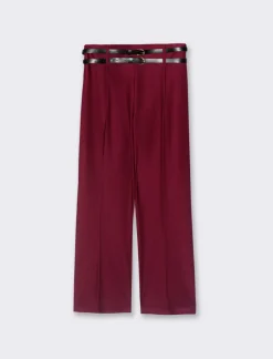 Piazza Italia Pantalone con doppia cintura a gamba dritta - Vinaccia Cheap