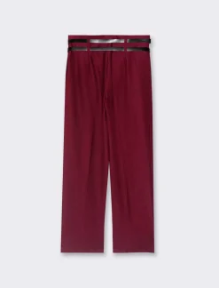 Piazza Italia Pantalone con doppia cintura a gamba dritta - Vinaccia Cheap