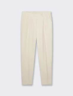 Piazza Italia Pantalone con elastico in vita sul retro con risvolto sulla caviglia - gesso Bianco Clearance
