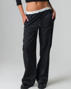 Piazza Italia Pantalone con inserti in vita e tasche all'americana - Nero Sale