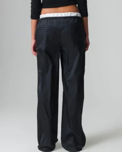 Piazza Italia Pantalone con inserti in vita e tasche all'americana - Nero Sale