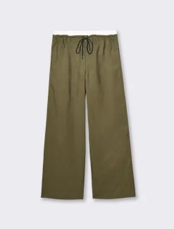 Piazza Italia Pantalone con inserti in vita e tasche all'americana - Ve.milit. Verde Discount