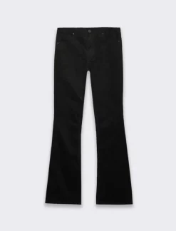 Piazza Italia Pantalone di velluto a zampa chiusura con bottone logato e zip di metallo - Nero Clearance