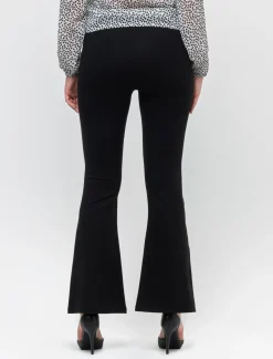 Piazza Italia Pantalone flare in punto milano con tasche finte - Nero Fashion