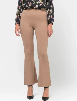 Piazza Italia Pantalone flare in punto milano con bustino elastico - Cammello Beige Flash Sale