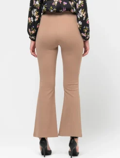 Piazza Italia Pantalone flare in punto milano con bustino elastico - Cammello Beige Flash Sale