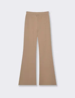 Piazza Italia Pantalone flare in punto milano con bustino elastico - Cammello Beige Flash Sale
