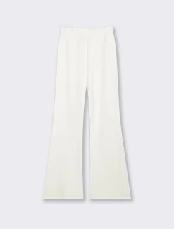 Piazza Italia Pantalone flare in punto milano con bustino elastico - Avorio Beige Clearance