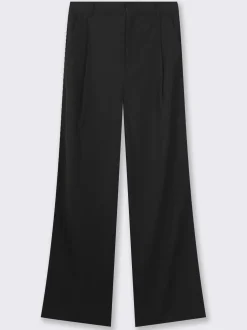 Piazza Italia Pantalone fromale modello a palazzo in tessuto fluido - Nero Best