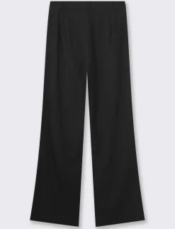 Piazza Italia Pantalone fromale modello a palazzo in tessuto fluido - Nero Best