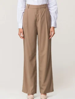 Piazza Italia Pantalone fromale modello a palazzo in tessuto fluido - castoro Grigio Fashion