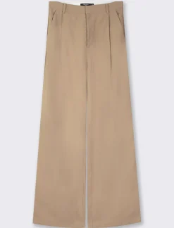 Piazza Italia Pantalone fromale modello a palazzo in tessuto fluido - castoro Grigio Fashion