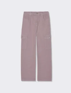 Piazza Italia Pantalone in cotone con tasche stile cargo e gamba ampia - Rosa Fashion