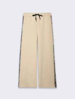 Piazza Italia Pantalone in felpa con banda laterale maculata - Beige Flash Sale
