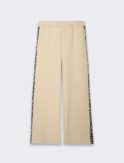 Piazza Italia Pantalone in felpa con banda laterale maculata - Beige Flash Sale