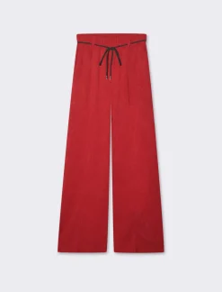 Piazza Italia Pantalone in maglia con cinturino - Rosso Best