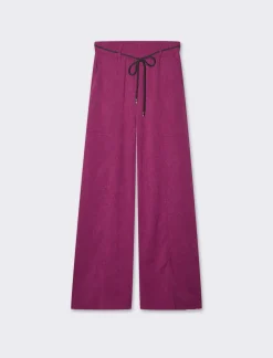 Piazza Italia Pantalone in maglia con cinturino - Magenta Fuxia New