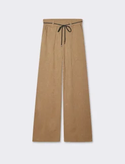 Piazza Italia Pantalone in maglia con cinturino - Cammello Beige Best Sale
