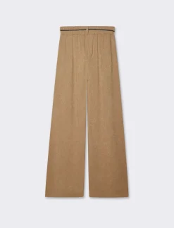 Piazza Italia Pantalone in maglia con cinturino - Cammello Beige Best Sale