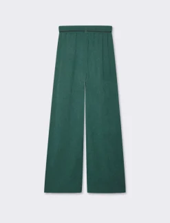 Piazza Italia Pantalone in maglia con cinturino - Verde Flash Sale