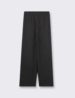 Piazza Italia Pantalone in tessuto fluido con elastico e coulisse in vita vestibilità straight - Nero Clearance