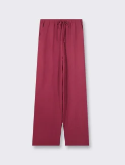 Piazza Italia Pantalone in tessuto fluido con elastico e coulisse in vita vestibilità straight - india Rosso Discount