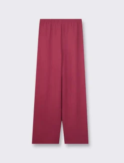 Piazza Italia Pantalone in tessuto fluido con elastico e coulisse in vita vestibilità straight - india Rosso Discount