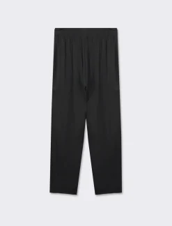 Piazza Italia Pantalone in tessuto leggero con fusciacca ed elastico - Nero Shop