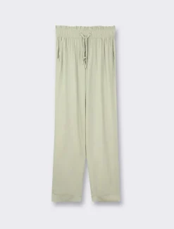 Piazza Italia Pantalone in tessuto leggero con fusciacca ed elastico - salvia Verde Store