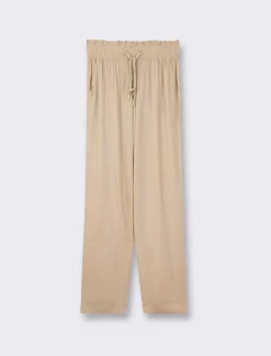 Piazza Italia Pantalone in tessuto leggero con fusciacca ed elastico - fieno Beige Online