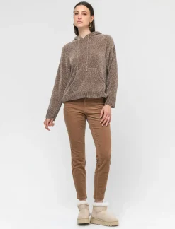 Piazza Italia Pantalone in velluto 5 tasche skinny chiusura con bottone e zip di metallo - Beige corda Marrone Online