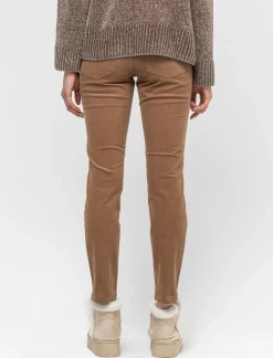 Piazza Italia Pantalone in velluto 5 tasche skinny chiusura con bottone e zip di metallo - Beige corda Marrone Online