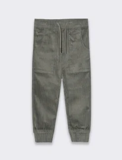 Piazza Italia Pantalone in velluto con coulisse - Grigio Flash Sale