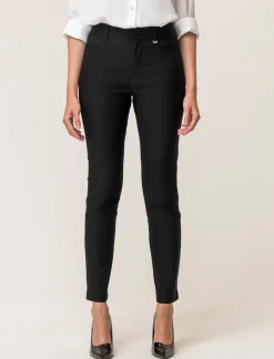 Piazza Italia Pantalone modello classico vestibilità slim con chiusura ganci e zip - Nero Flash Sale