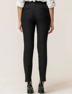 Piazza Italia Pantalone modello classico vestibilità slim con chiusura ganci e zip - Nero Flash Sale